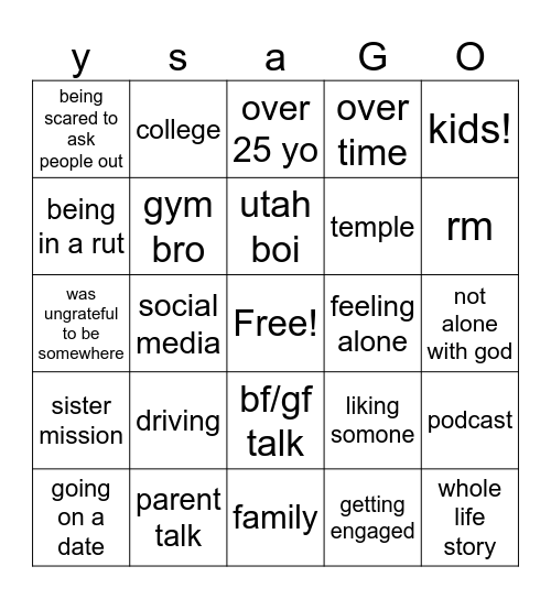 ysa bingo Card