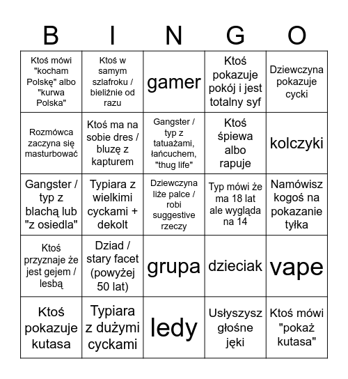 ome hard bingo Card