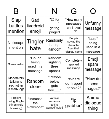 Die of Death server/Saucefy's Creations bingo Card