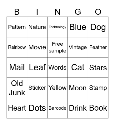 Junk Journal Bingo Card