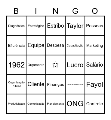✩Bingo da Monitoria IntroAdm✩ Bingo Card