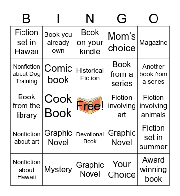 Summer Reading Bingo Card