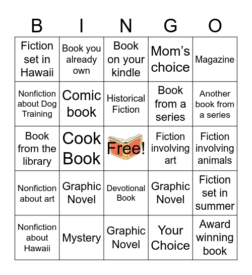 Summer Reading Bingo Card