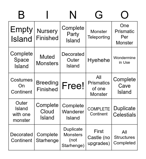 MSM dawn of fire Bingo Card