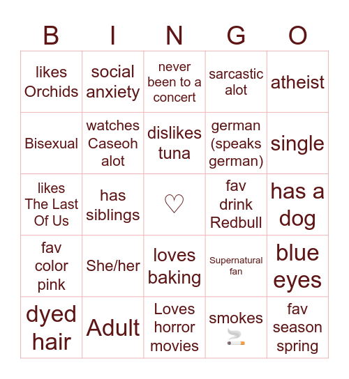 how similar are we? Bingo Card