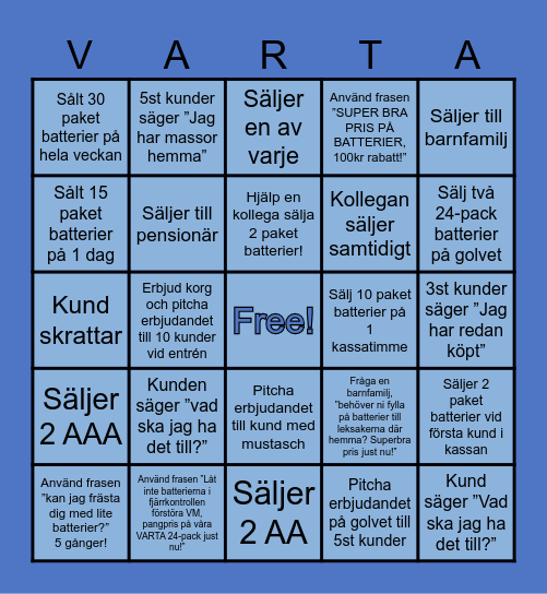 VARTA BINGO Card