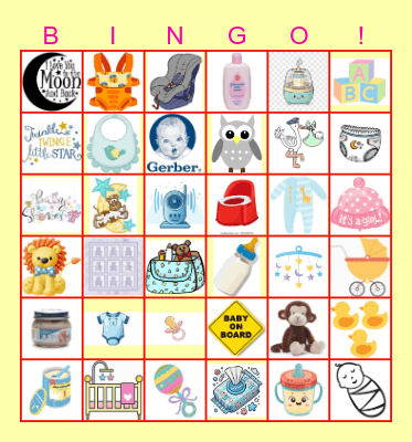Baby Shower Bingo Card