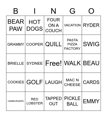 ST GEORGE Bingo Card