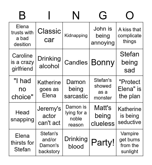 Vampire diaries for Neda Bingo Card