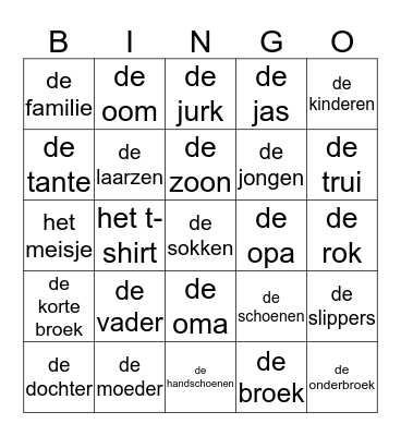 BINGO AZC Leersum Bingo Card