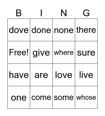 CVE Exceptions Bingo Card