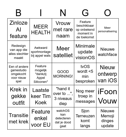 Afvalemmergaan Bingo Card
