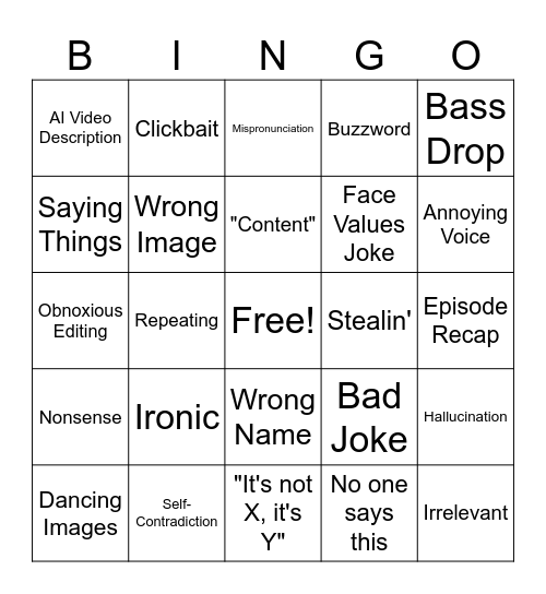 AI Bingo Card