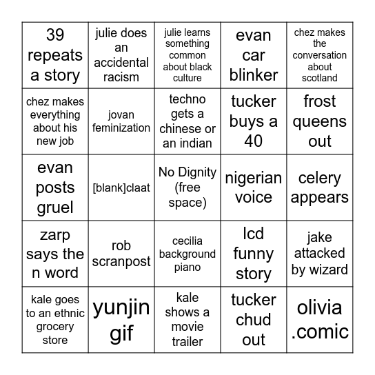 JDPONcord Bingo Card