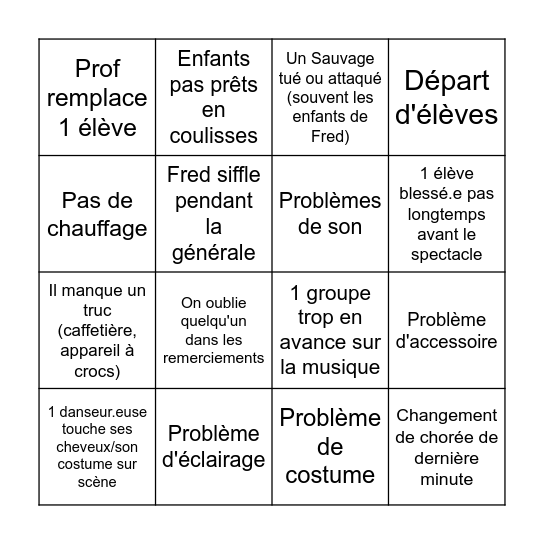 Gala 2026 Bingo Card