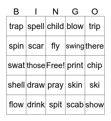 Blends Bingo Card