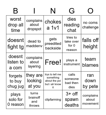 boji eval bingo Card