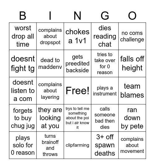 boji eval bingo Card