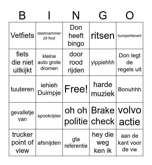 and the winner is .... Bingo Card