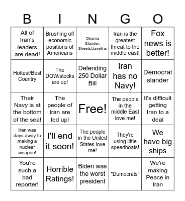 What Will Trump Say During CNN Interview Bingo Card