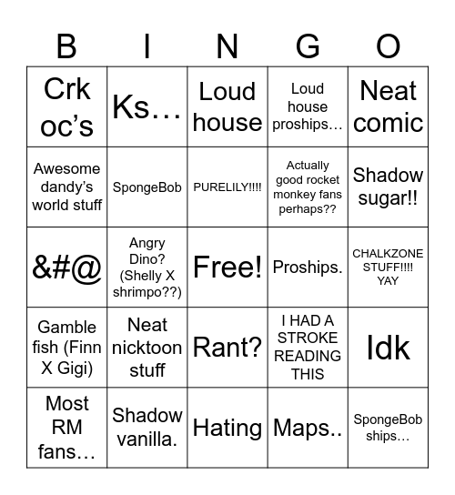📌 (browsing form) bingo!! Bingo Card