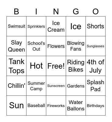 Summer! Bingo Card