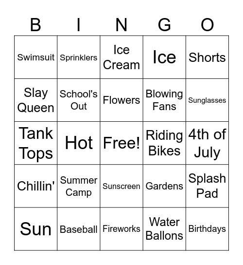 Summer! Bingo Card