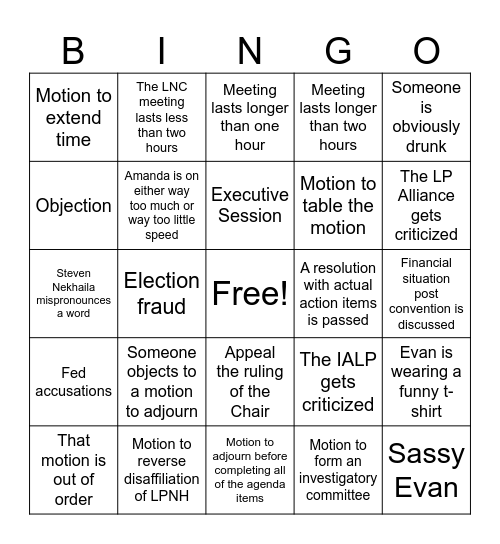 LNC June 7 Bingo Card