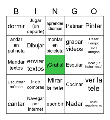 Pasatiempos Bingo Card