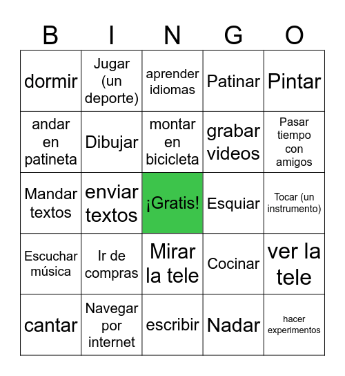Pasatiempos Bingo Card