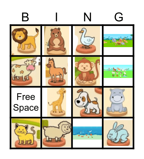 Animals and habitats bingo Card