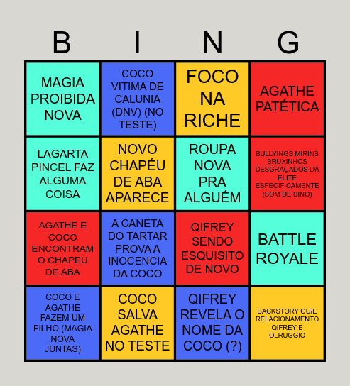 WITCH HAT ATELIER EP.11 Bingo Card