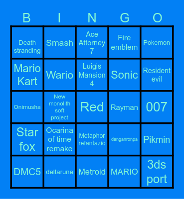 nintendo bingo Card