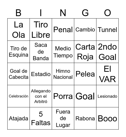 Mundial 2026 Bingo Card