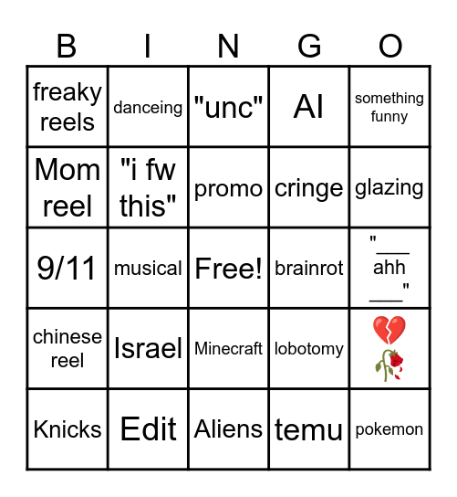 ig reels bingo 2026 Bingo Card
