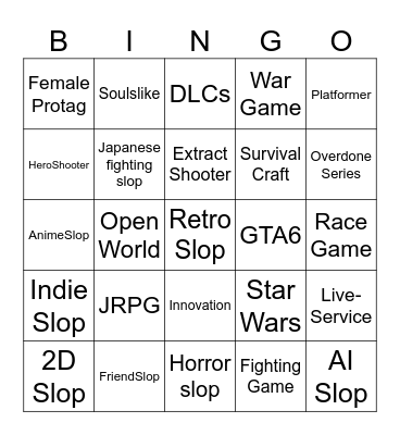 PC Gaming Show 2026 Bingo Card