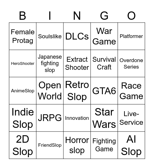 PC Gaming Show 2026 Bingo Card