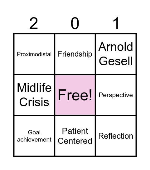 Developmental Theories Bingo Card