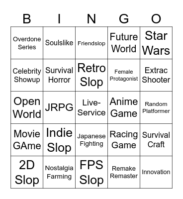 PC GAming Show 2026 Bingo Card