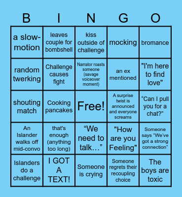 LOVE ISLAND #1 Bingo Card