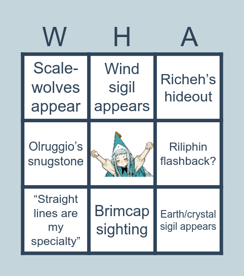 WHA EPISODE 11 BINGO Card