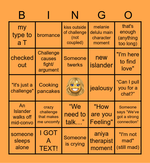 Love Island #3 Challenge edition Bingo Card