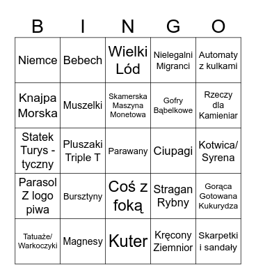 Polskie Morze Bingo Card