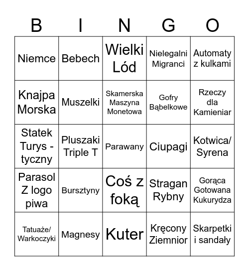 Polskie Morze Bingo Card