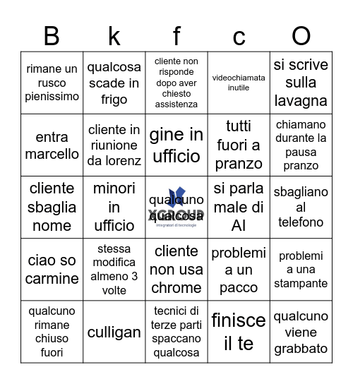 settimana 2 di giugno ma sto kfc di cui si parlava? Bingo Card