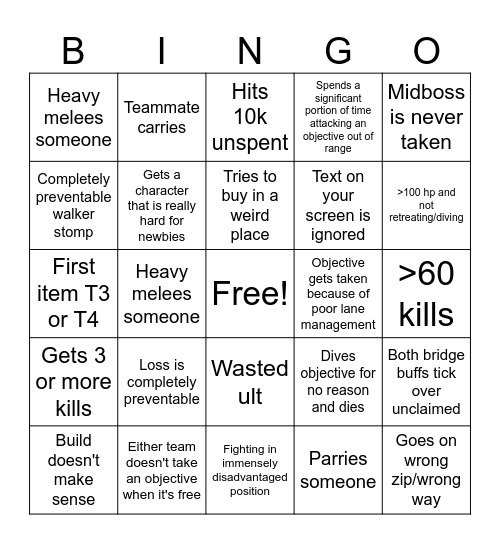 Iberian First Game Bingo Card