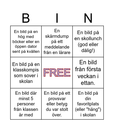 EK Bingo Card