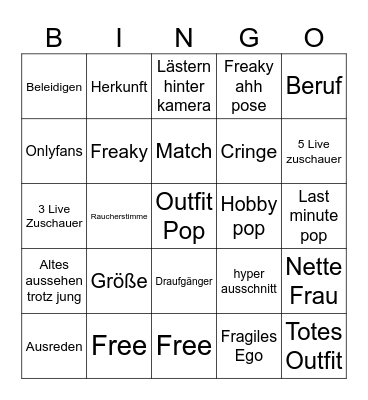 Pop the Balloon Bingo Card
