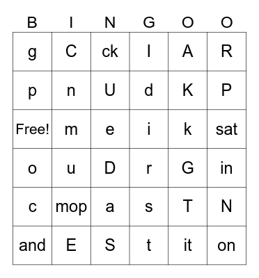 Sounds Bingo Card