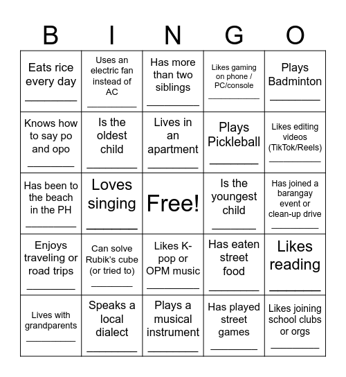 First Day of School Bingo Card